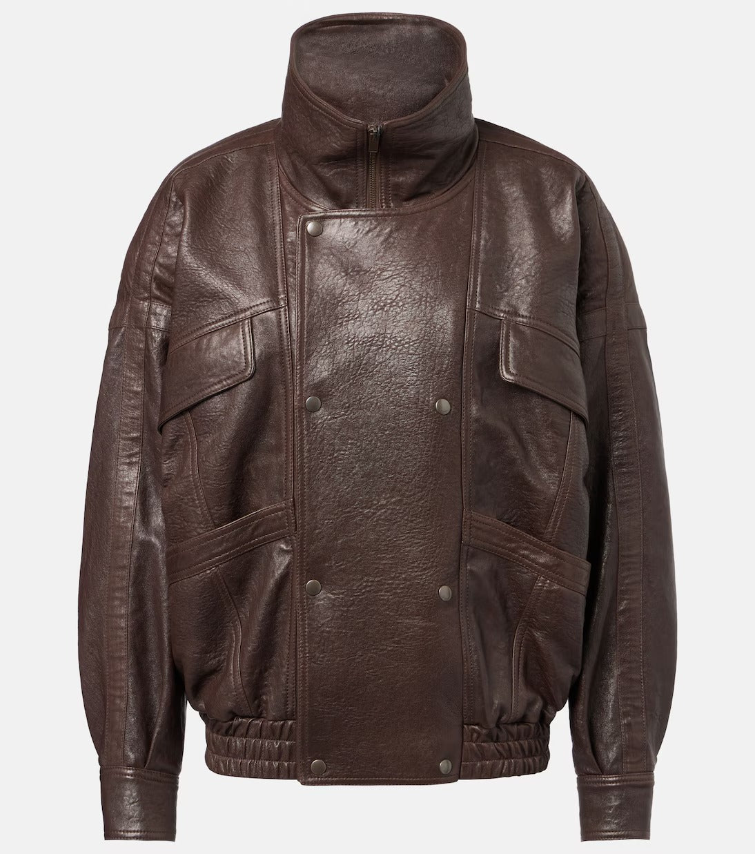 Women's Brown Aviator Bomber Leather Jacket