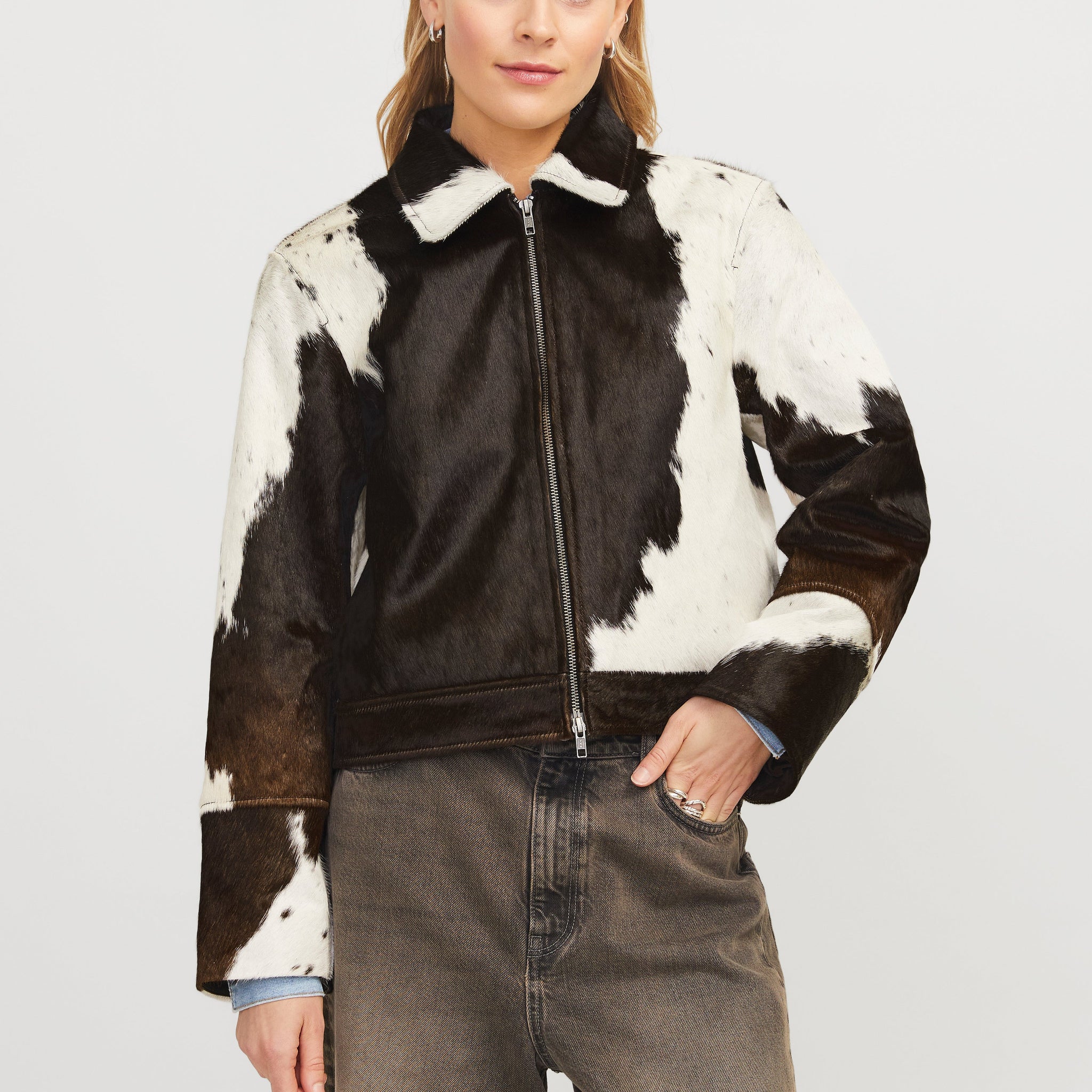 Women's Brown Cow Hide Leather Jacket