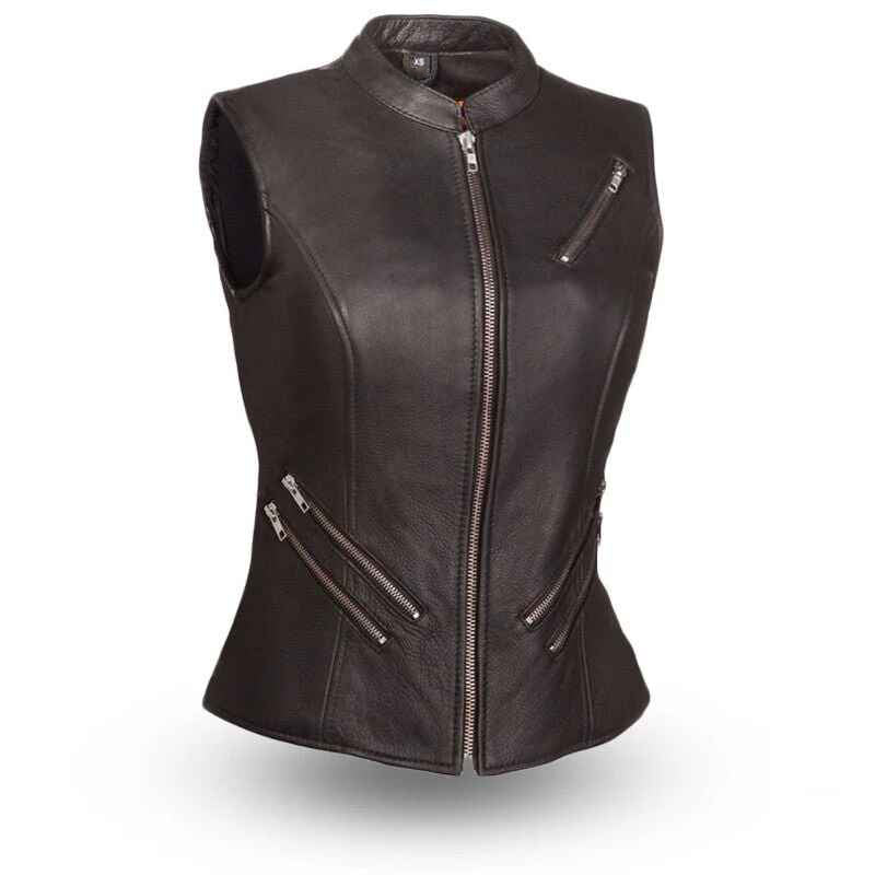 Women's Brown Fairmont Leather Motorcycle Jacket