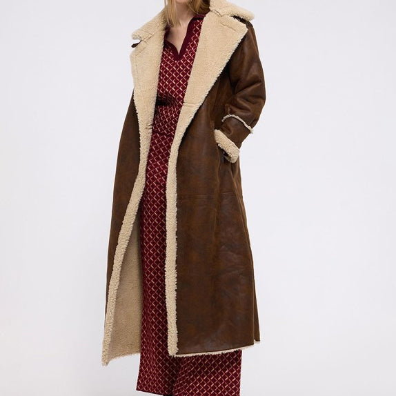 Women's Brown Fur Shearling Coat