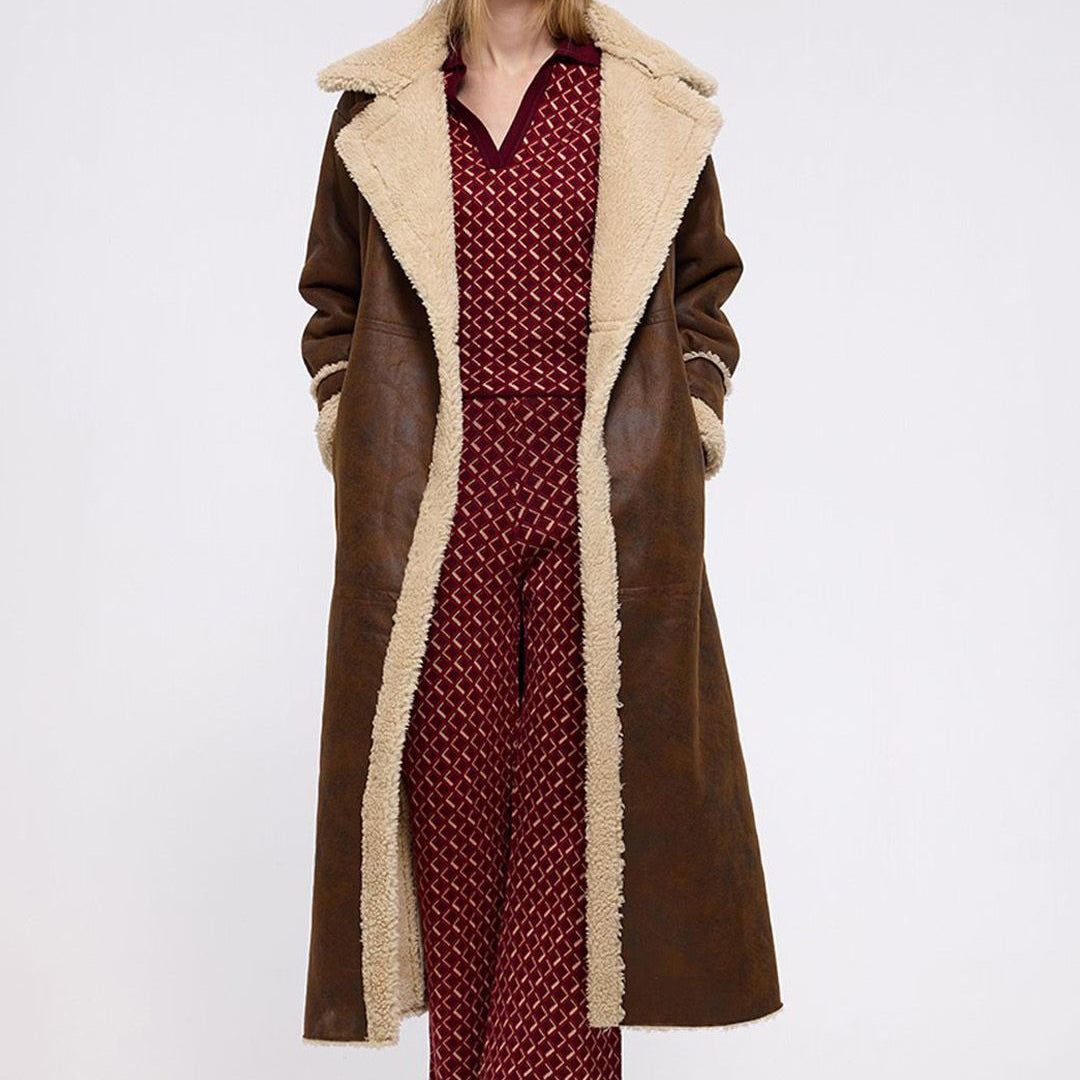 Women's Brown Fur Shearling Coat