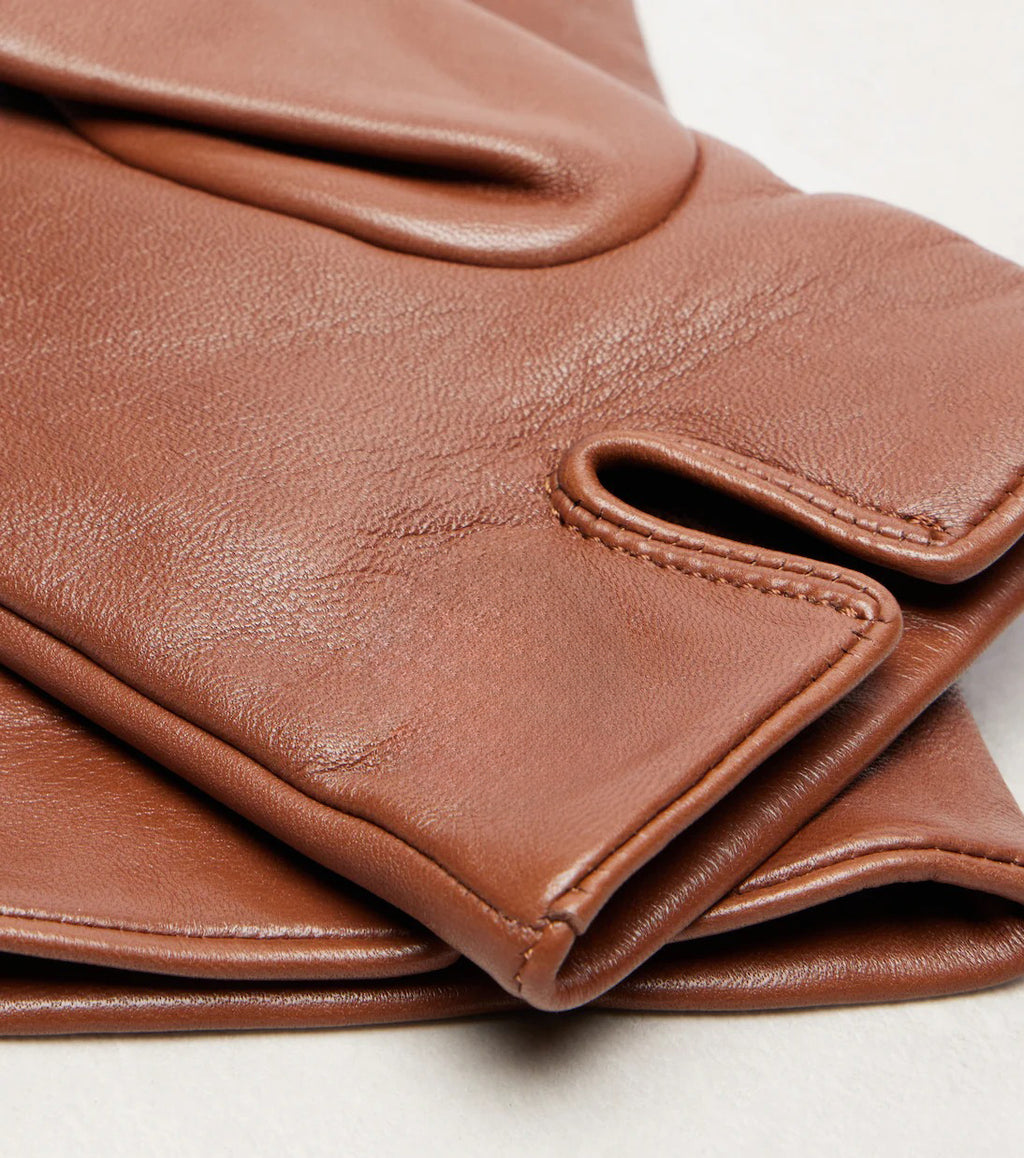 Women's Brown Leather Gloves