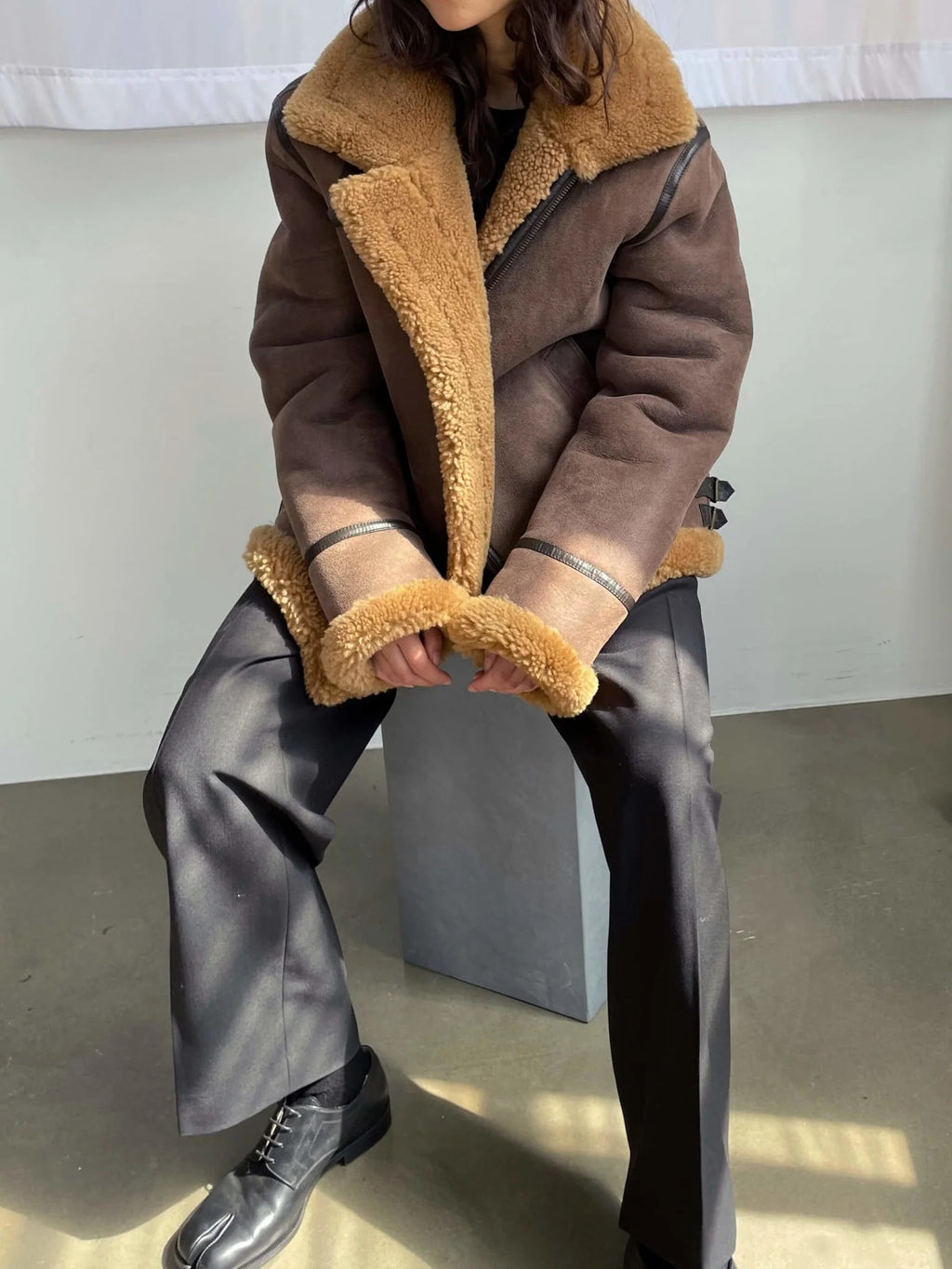 Women’s Brown Morgan Shearling Leather Jacket