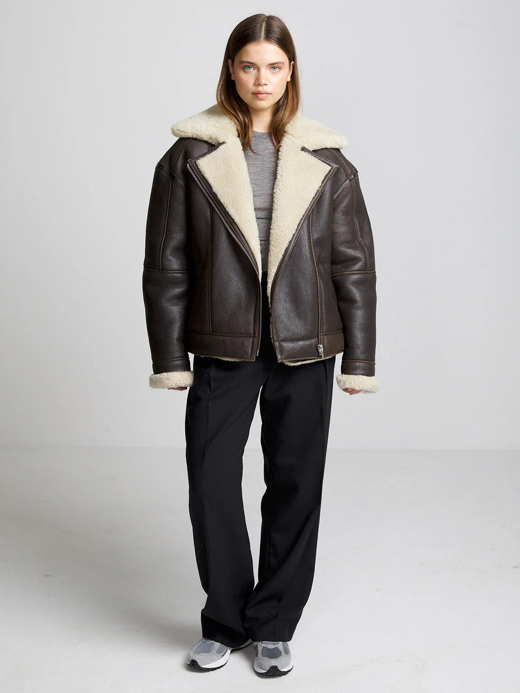 Women’s Brown Roby Shearling Leather Jacket