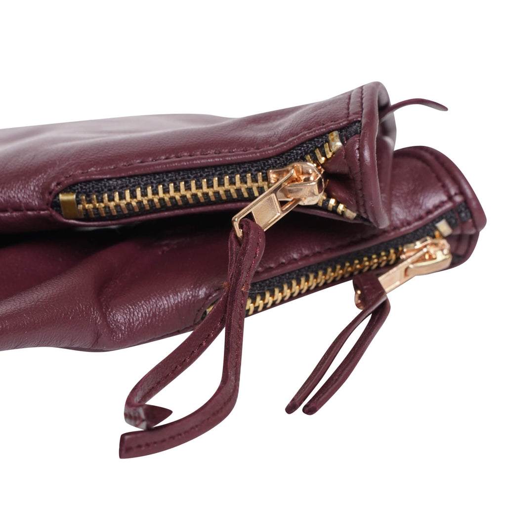 Women’s Burgundy Leather Gloves