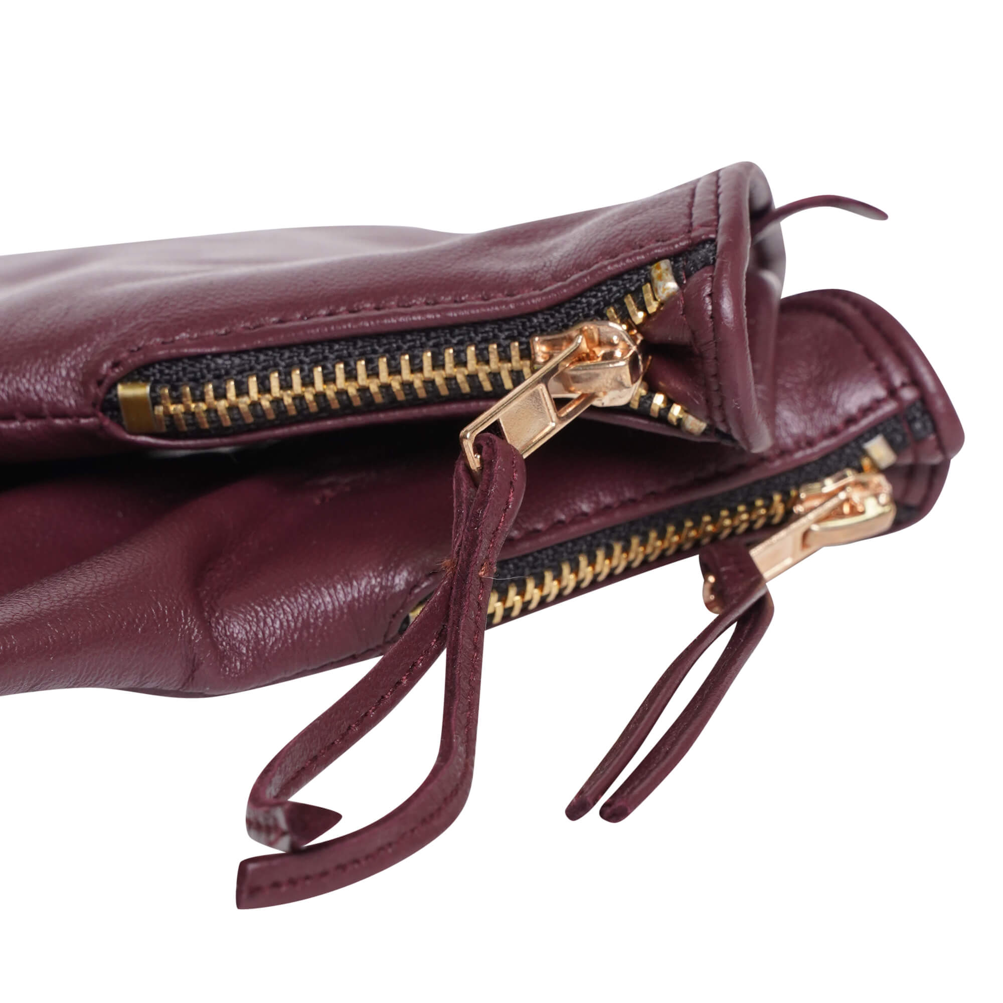Women’s Burgundy Leather Gloves