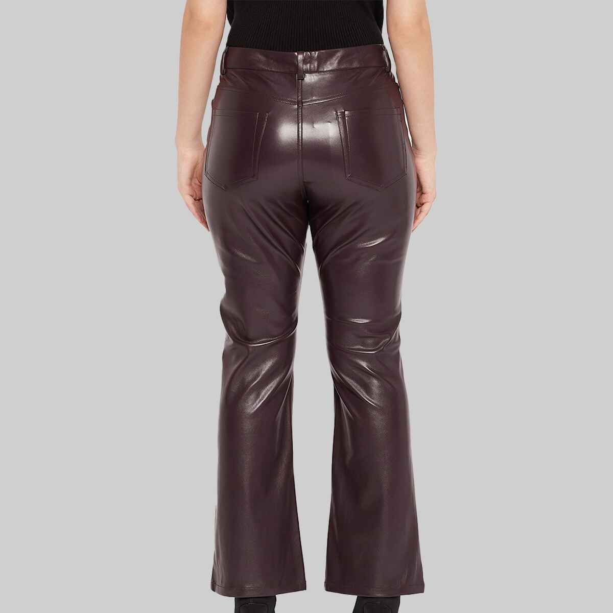 Women’s Burgundy Leather Pant