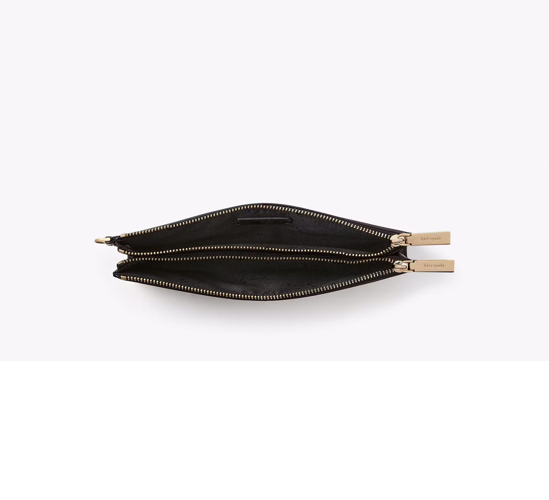 Women's Card Slots Double Zip Wristlet Leather Wallet