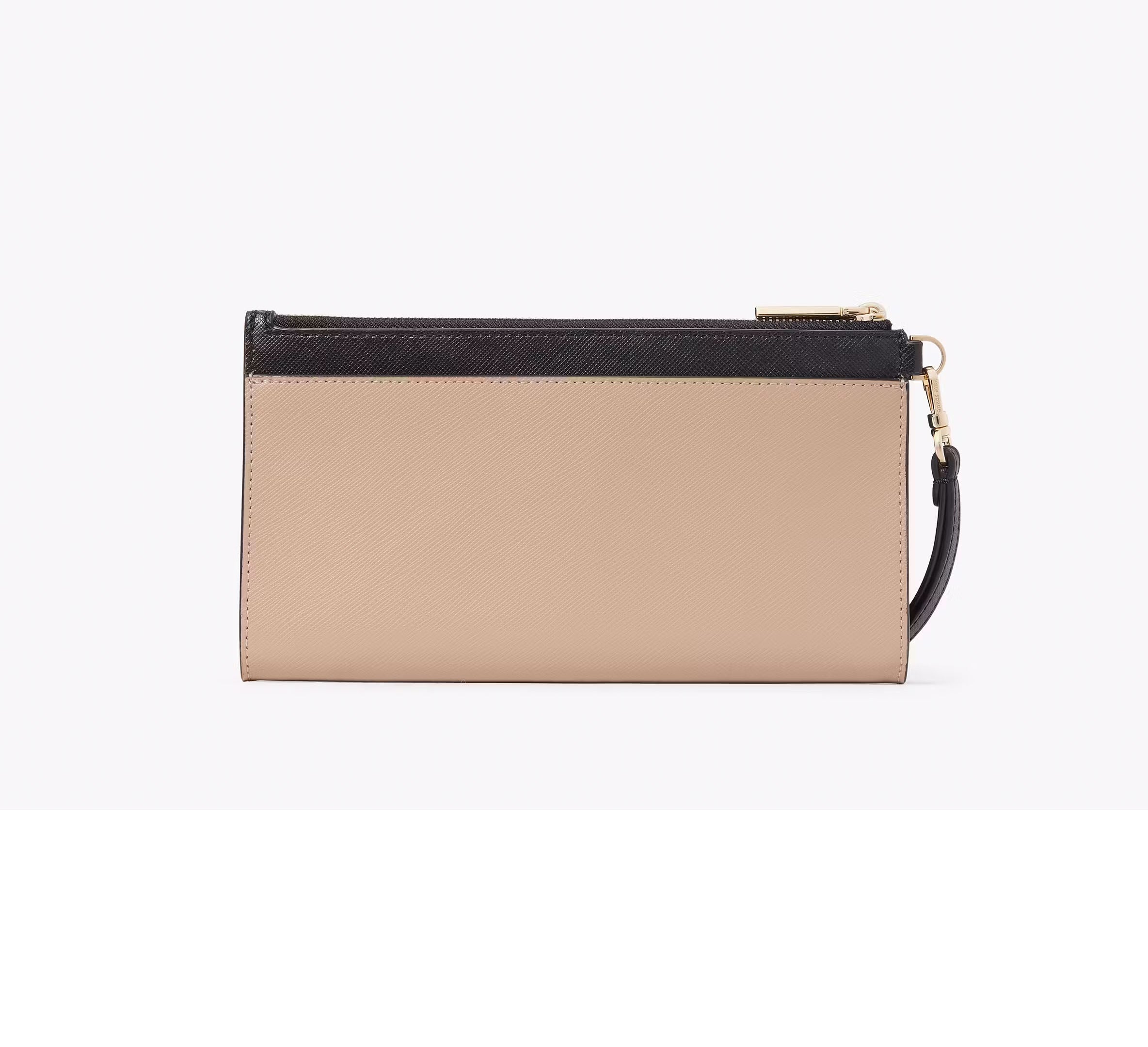 Women's Card Slots Double Zip Wristlet Leather Wallet