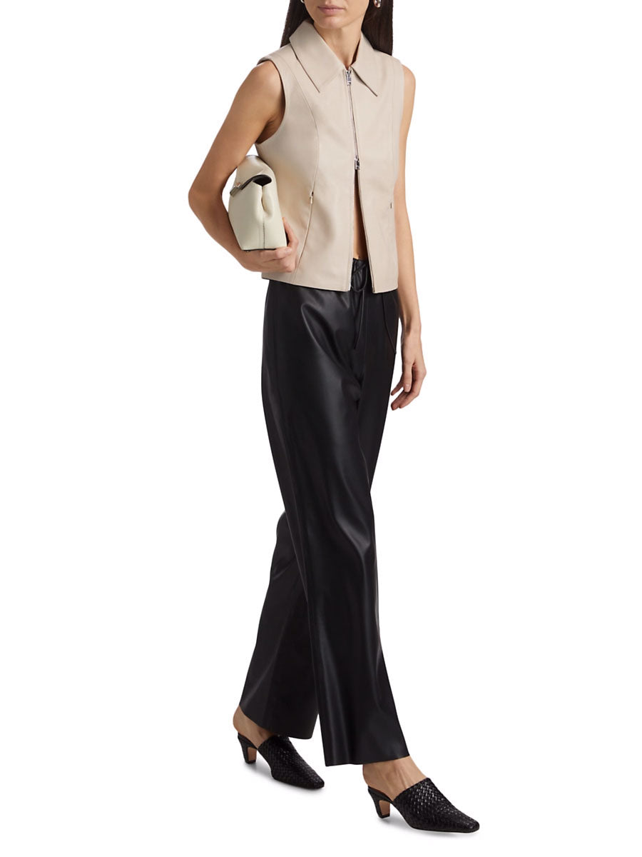 Women's Charlie Leather Vest - Cream