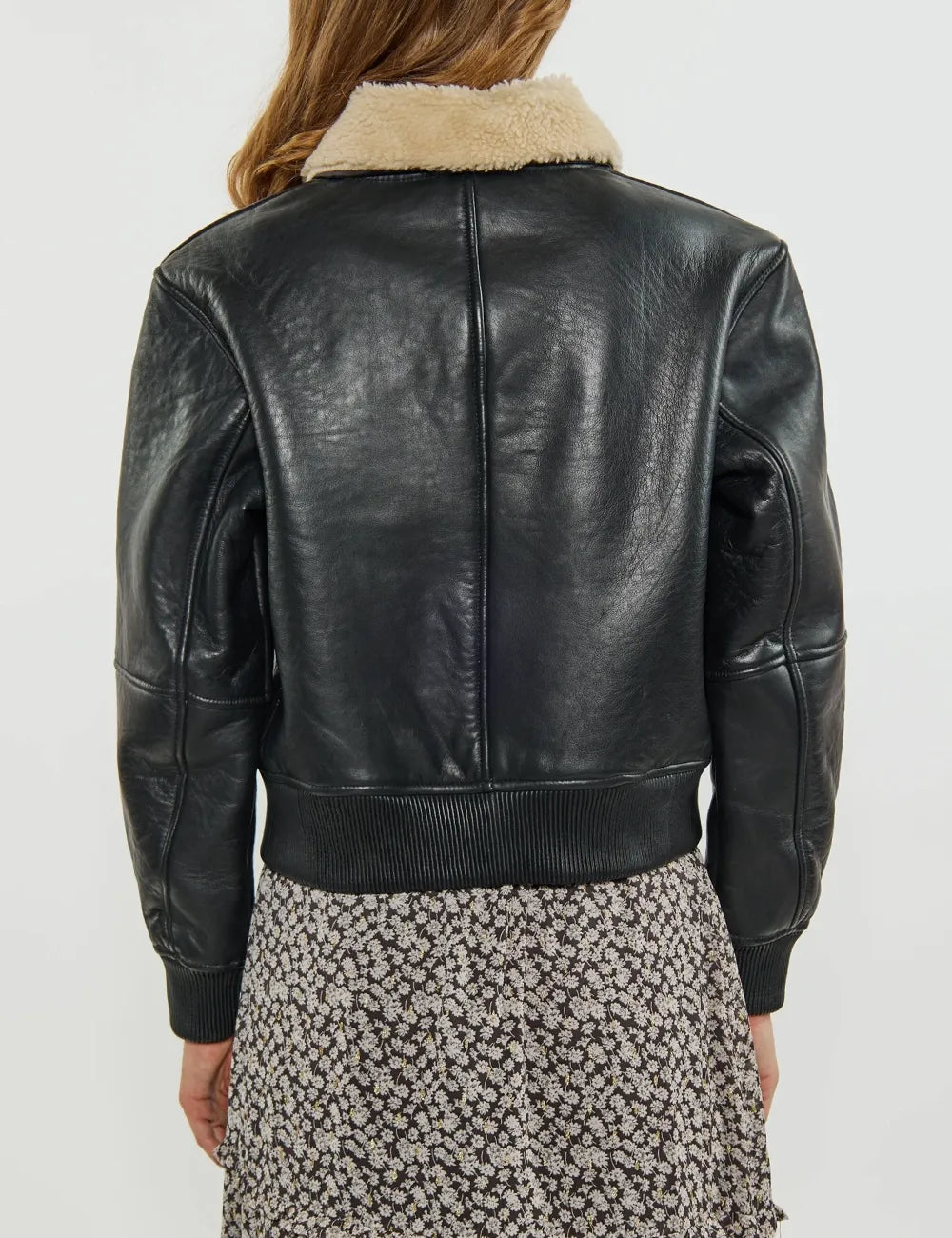 Women's Classic Aviator Bomber Leather Jacket