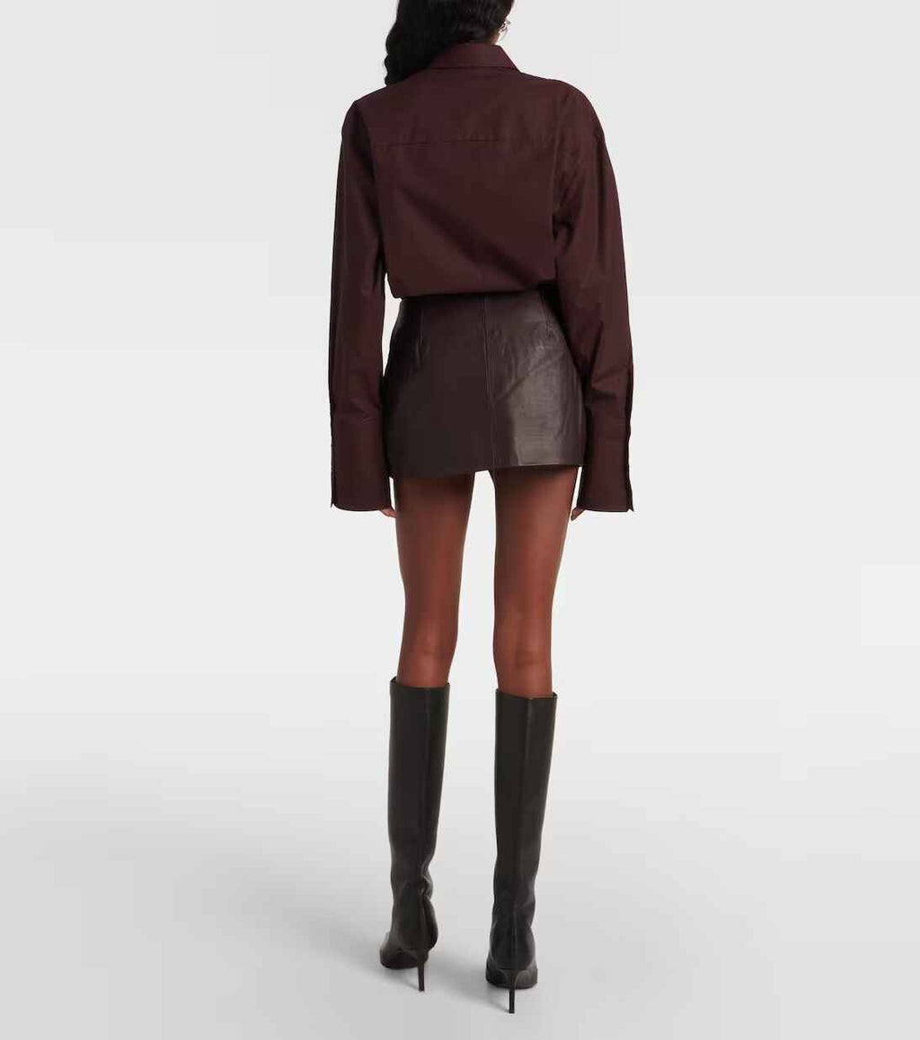 Women's Cleo wrap Leather Skirt