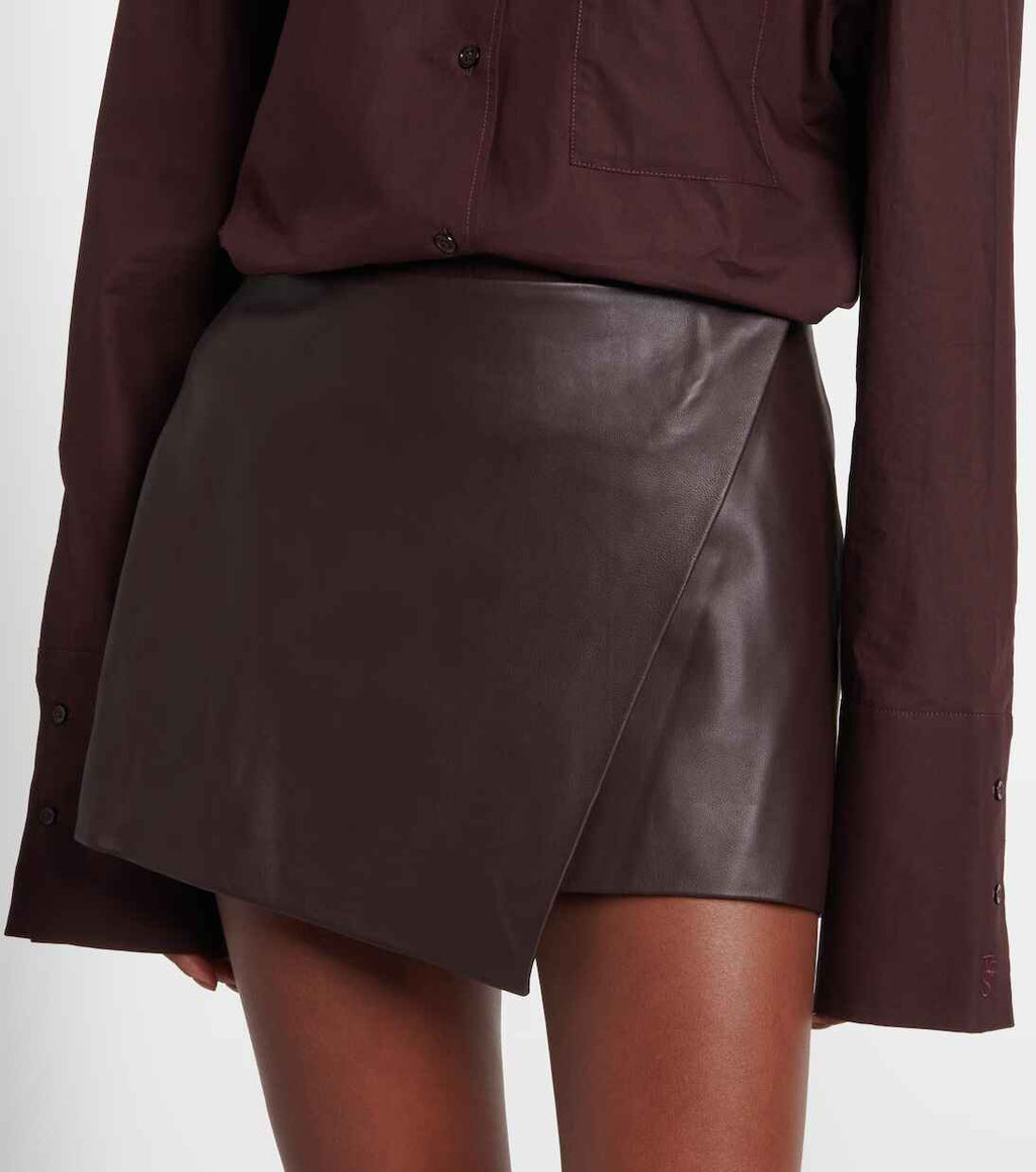 Women's Cleo wrap Leather Skirt