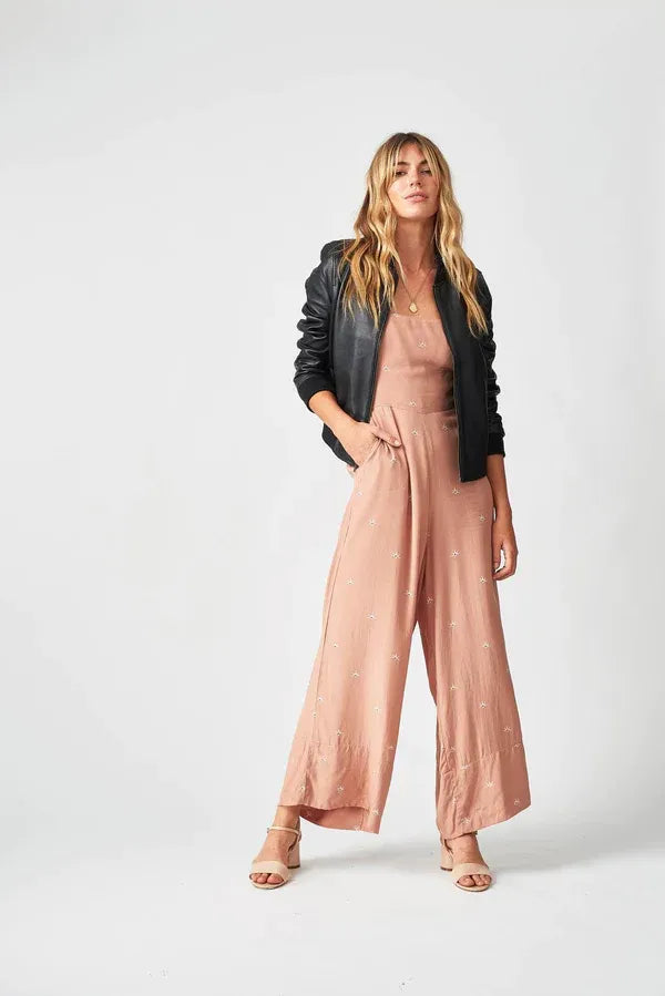 Women's Collarless Aviator Bomber Leather Jacket