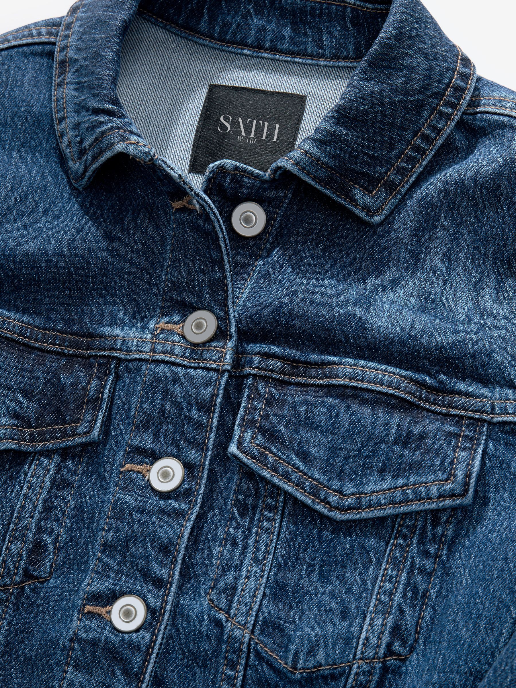 Women's Cotton Blend Blue Denim Jacket