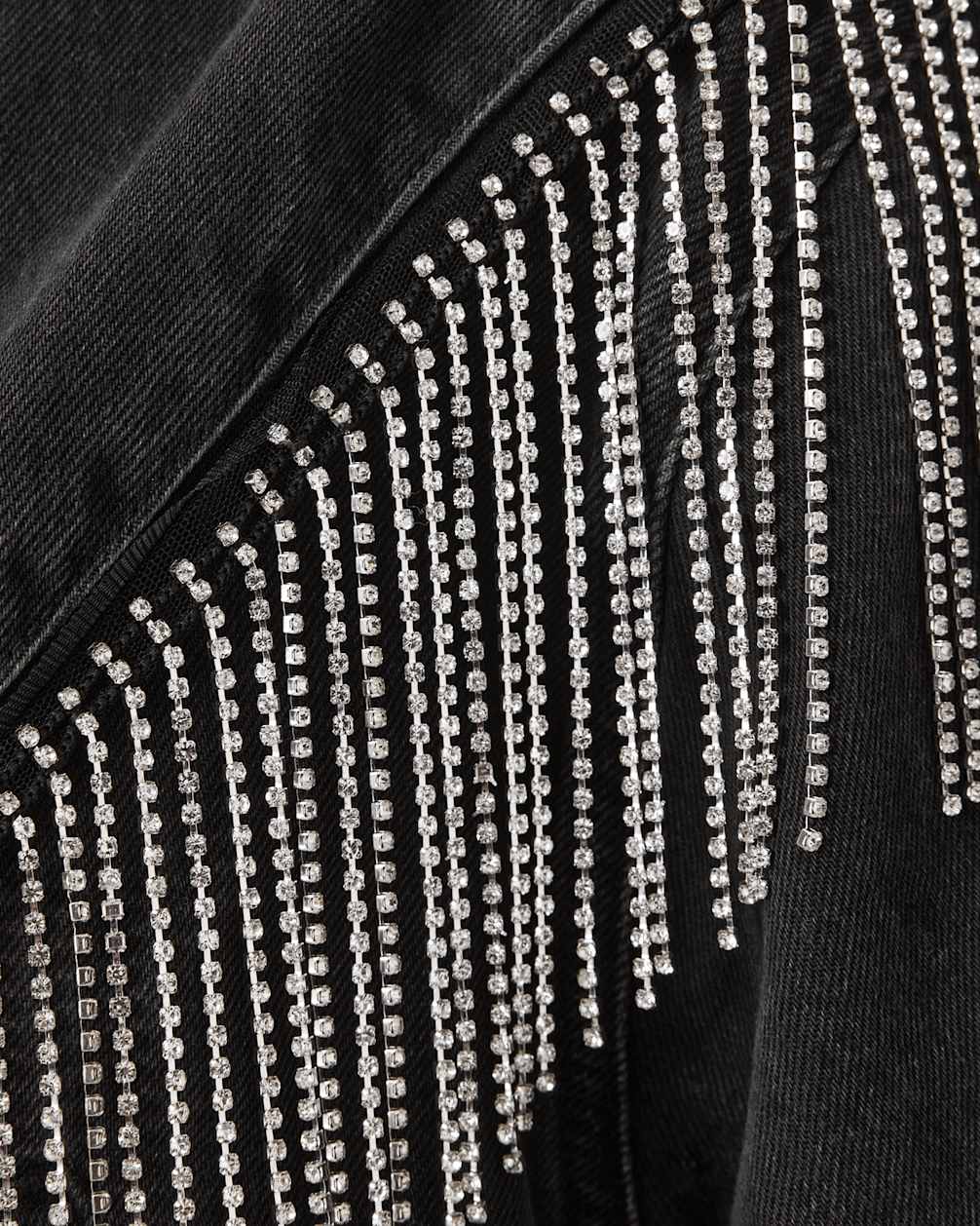 Women's Cotton Embellished Fringe Denim Jacket