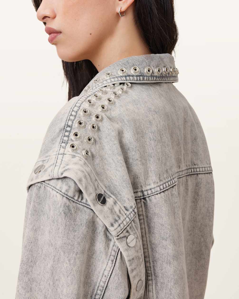 Women's Cotton Studded Denim Jacket