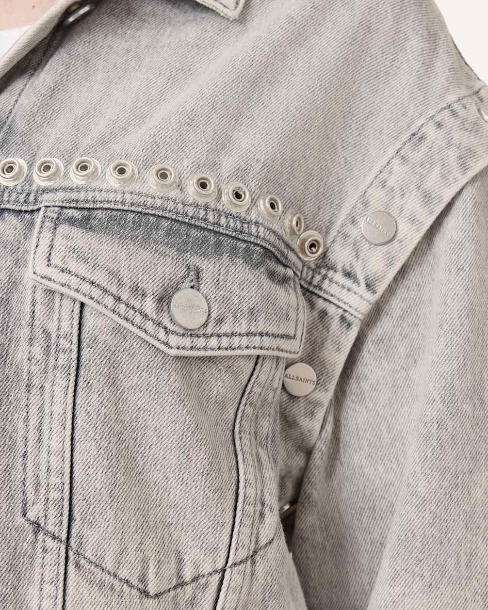 Women's Cotton Studded Denim Jacket