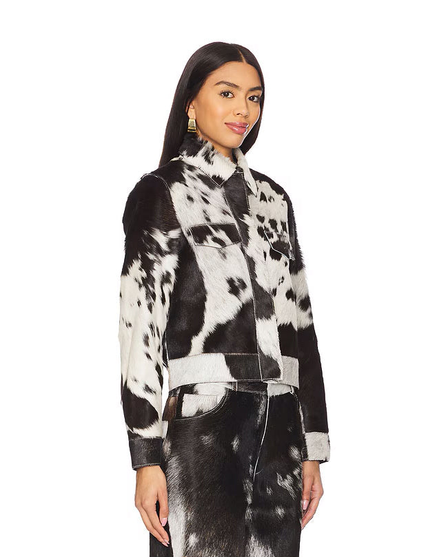 Women's Cow Hair Multi Leather Jacket
