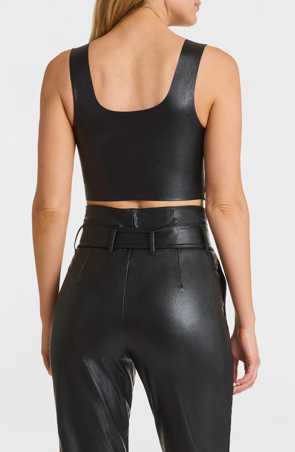 Women's Crop Leather Top