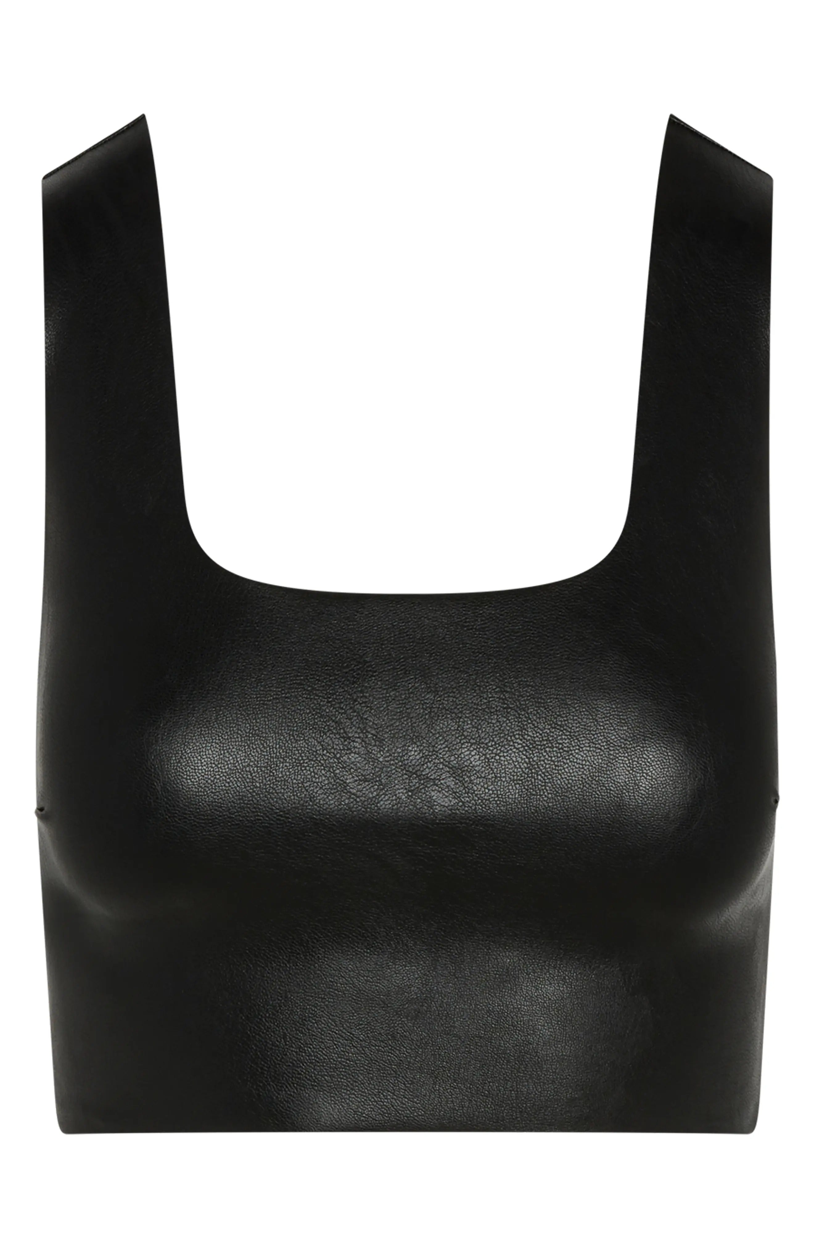 Women's Crop Leather Top