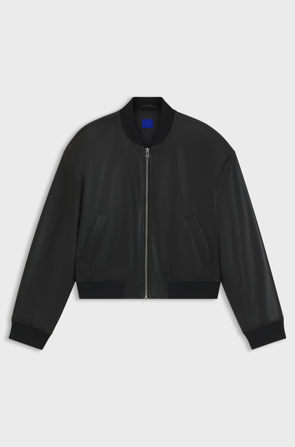 Women's Cropped Bomber Jacket in Faux Leather