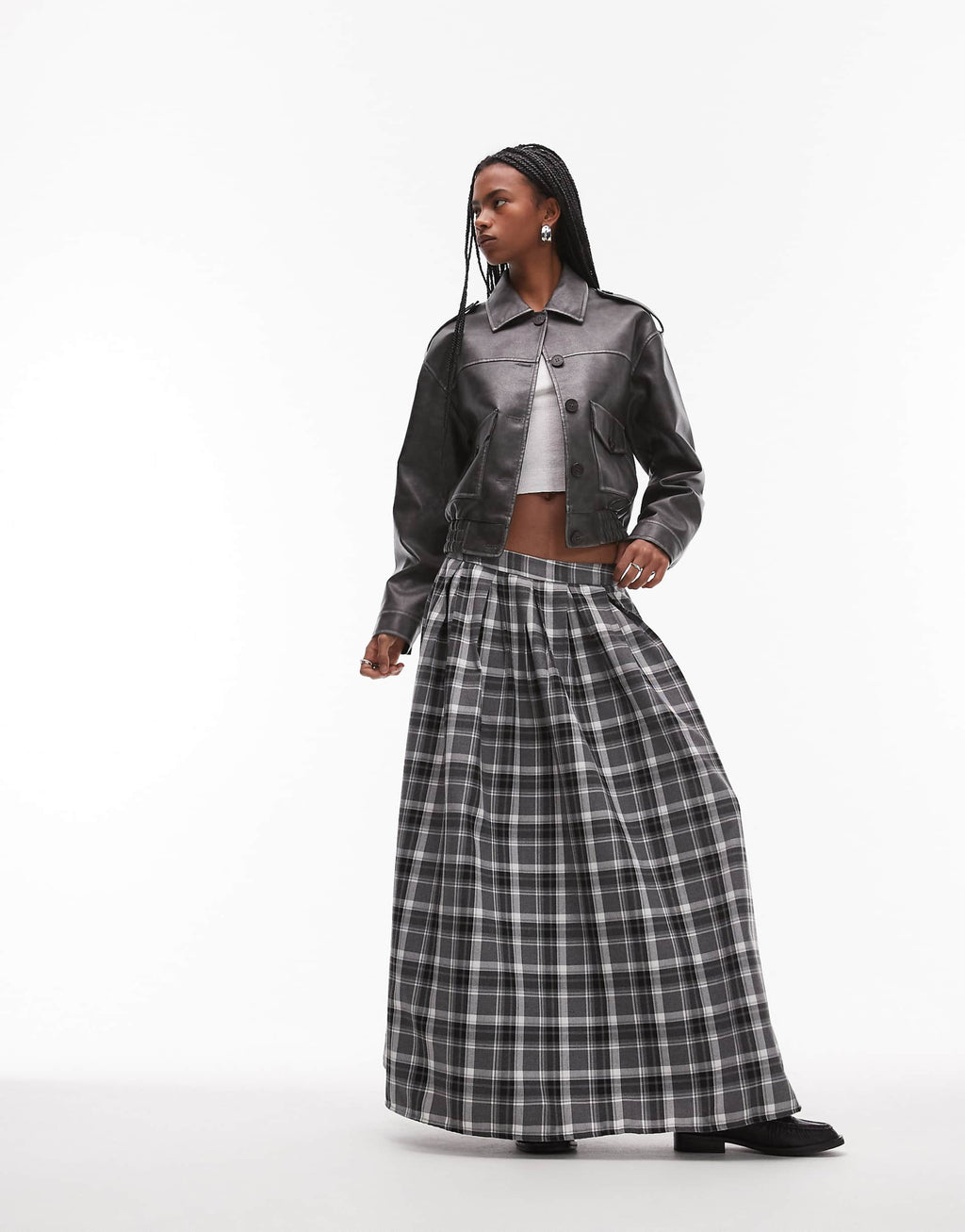 Women's Cropped Length bomber Leather Jacket