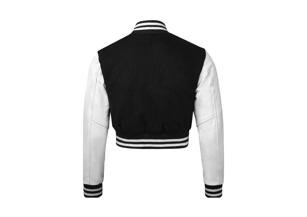 Women's Cropped Varisty Jacket Black