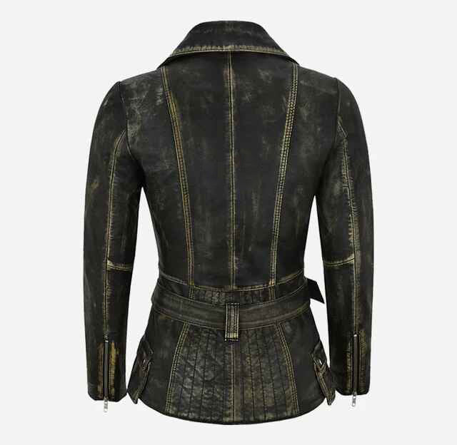 Women's DESIRE Belted Leather Short Trench Jacket