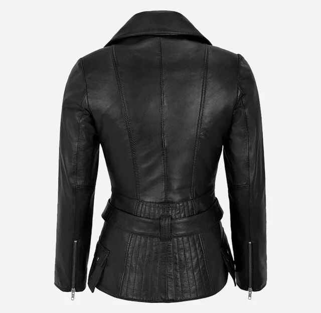 Women's DESIRE Belted Leather Short Trench Jacket