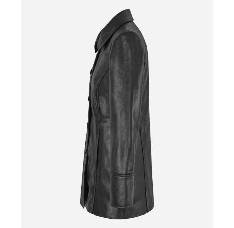Women's DOLLY Long Length Leather Short Trench Coat