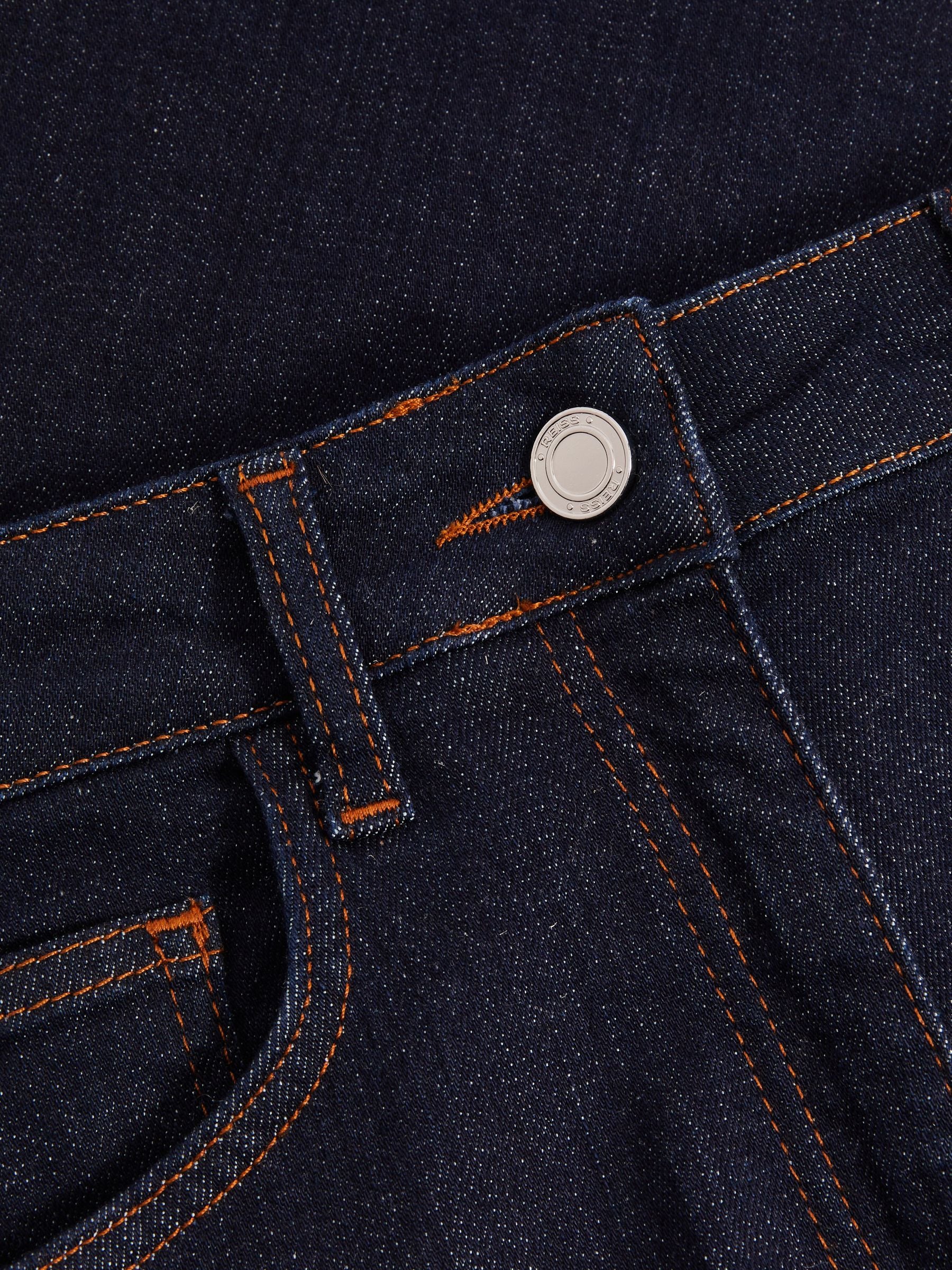 Women's Dark Blue Mid-Rise Flared Pants