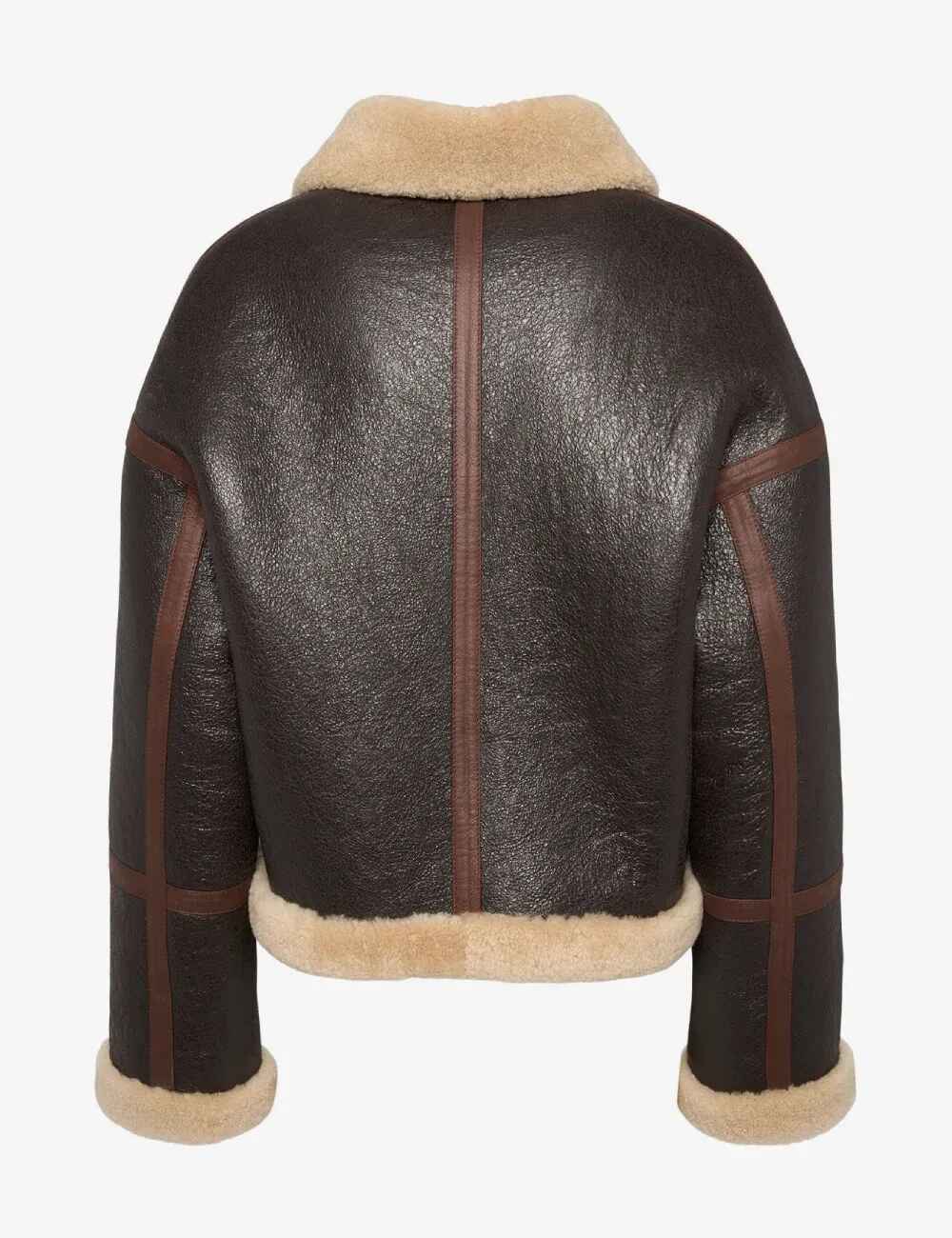 Women’s Dark Brown Ami Paris Leather Shearling Jacket