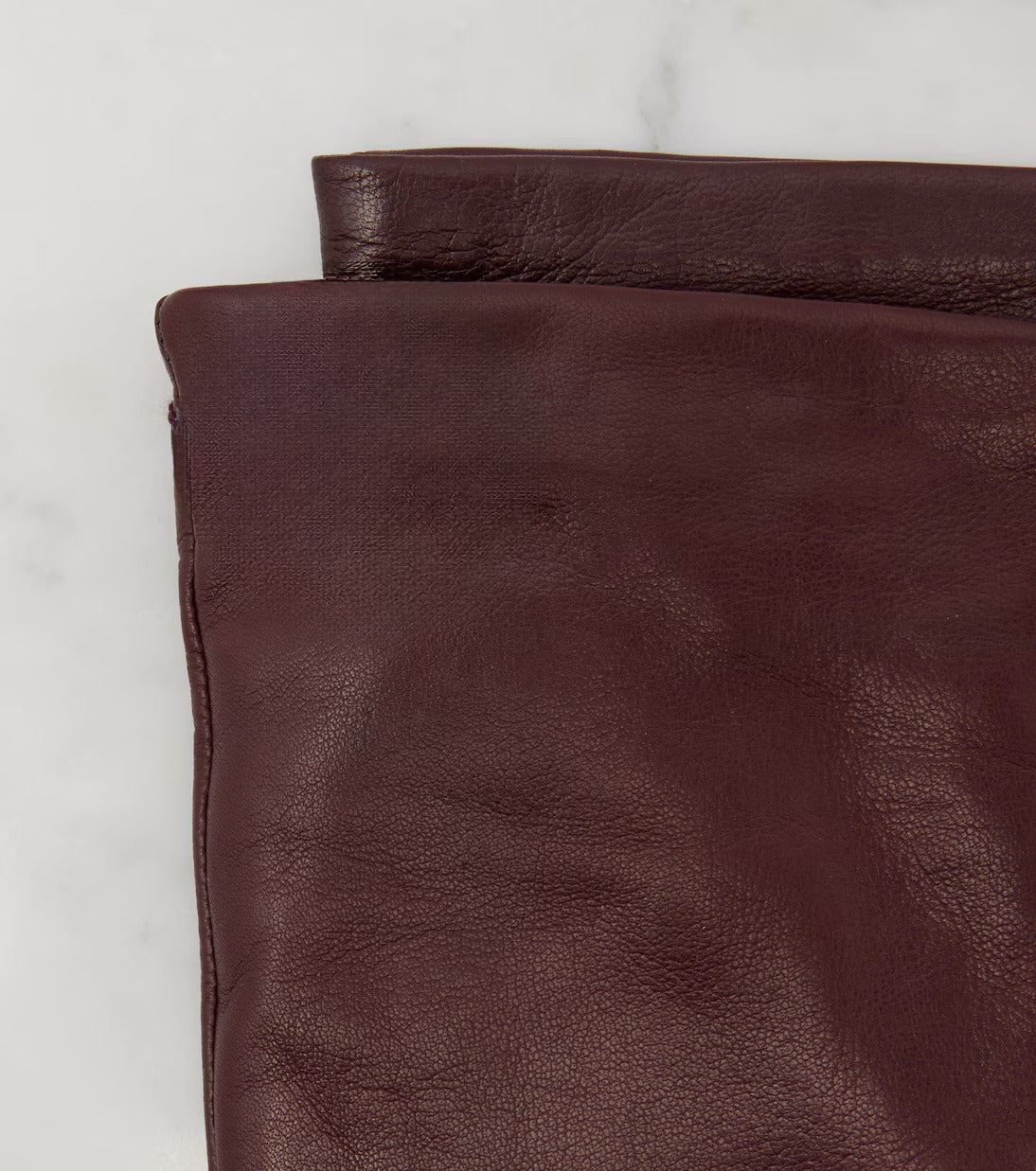 Women's Dark Brown Long Leather Gloves