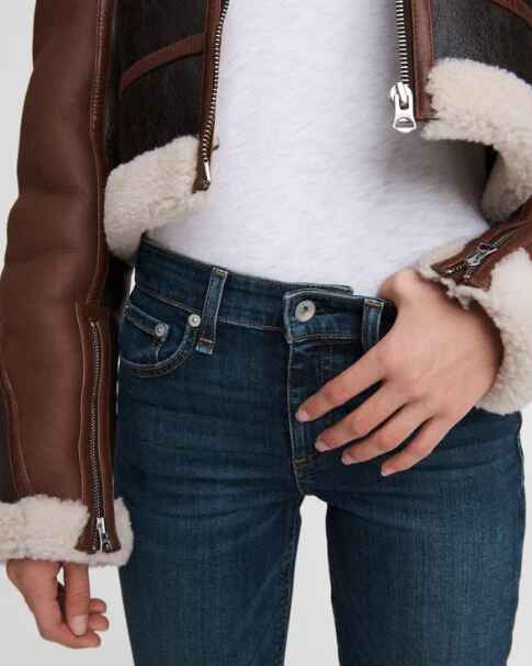 Women's Dark Brown Oversized Collar Sheepskin Leather Jacket
