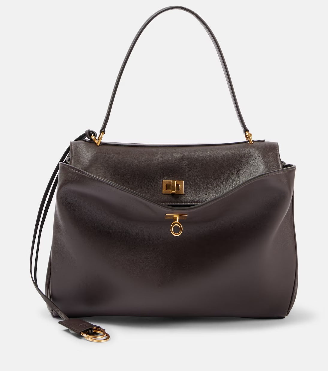 Women's Dark Brown Rodeo Medium Leather Tote Purse