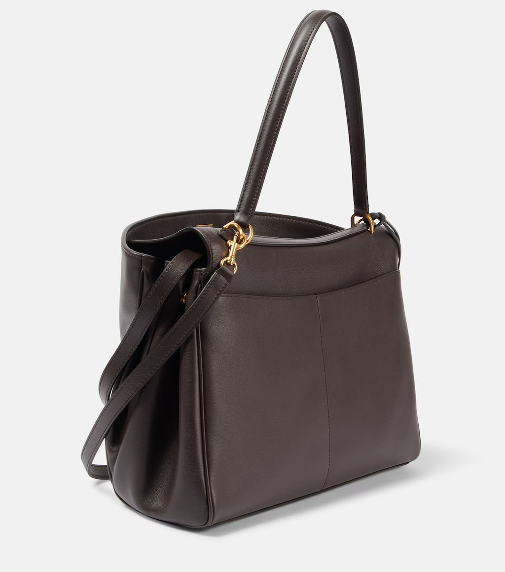 Women's Dark Brown Rodeo Medium Leather Tote Purse