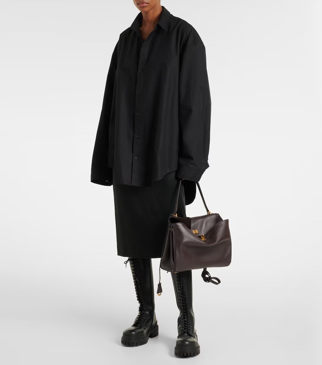 Women's Dark Brown Rodeo Medium Leather Tote Purse