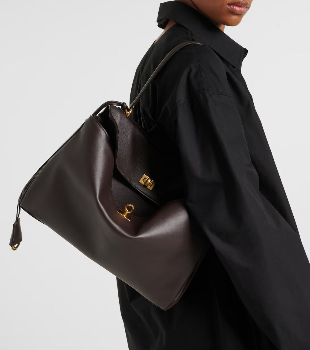 Women's Dark Brown Rodeo Medium Leather Tote Purse