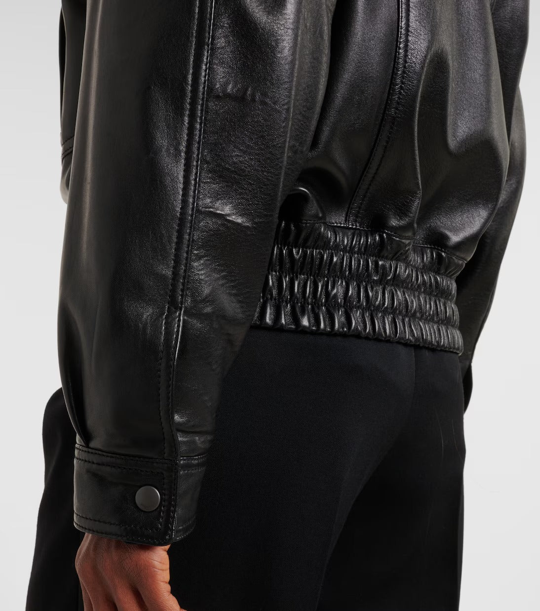 Women's Drop Shoulder Aviator Bomber Leather Jacket