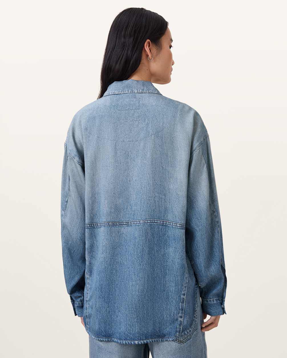 Women's Dropped Shoulders Oversized Denim Shirt