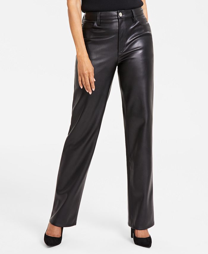 Women's Faux Leather Straight Leg Pants