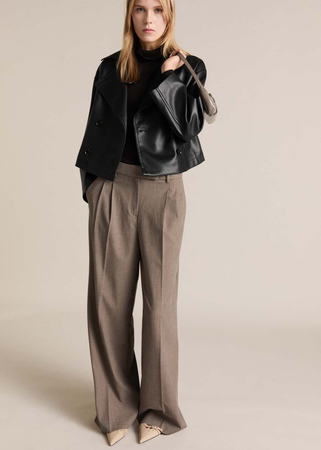 Women's Faux Leather Oversized Jacket