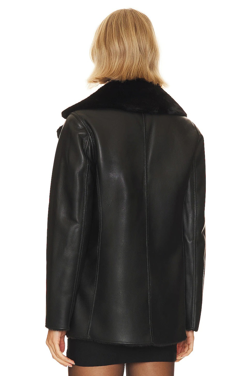 Women's Faux Leather & Fur Short Coat