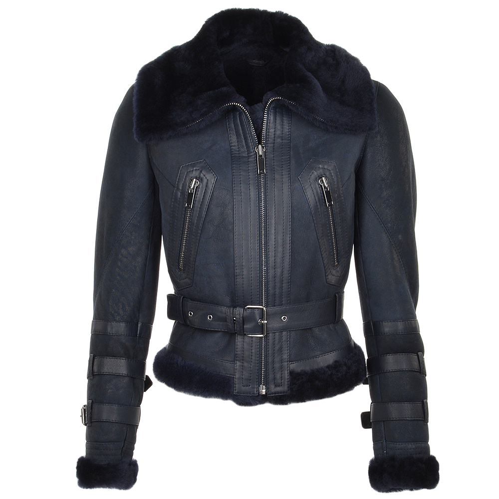 Women's Fitted Aviator Flying Leather jacket