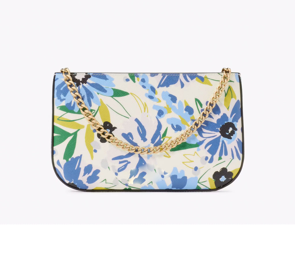 Women's Floral Lilly Card Slots Pochette Leather Wallet