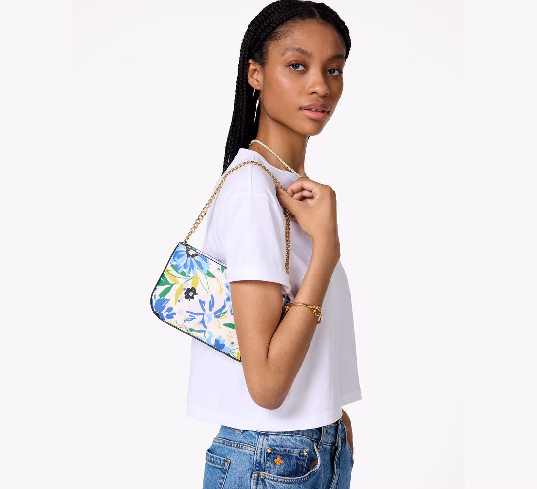 Women's Floral Lilly Card Slots Pochette Leather Wallet