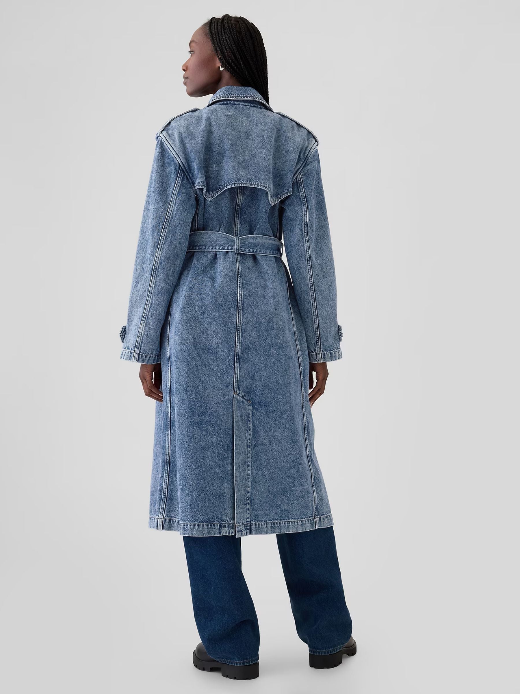 Women's Gap Blue Longline Denim Trench Coat