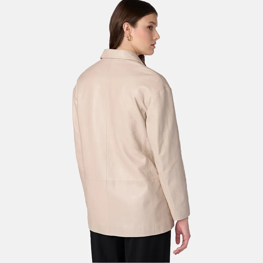 Women's Gothic Glam Genuine Leather Blazer