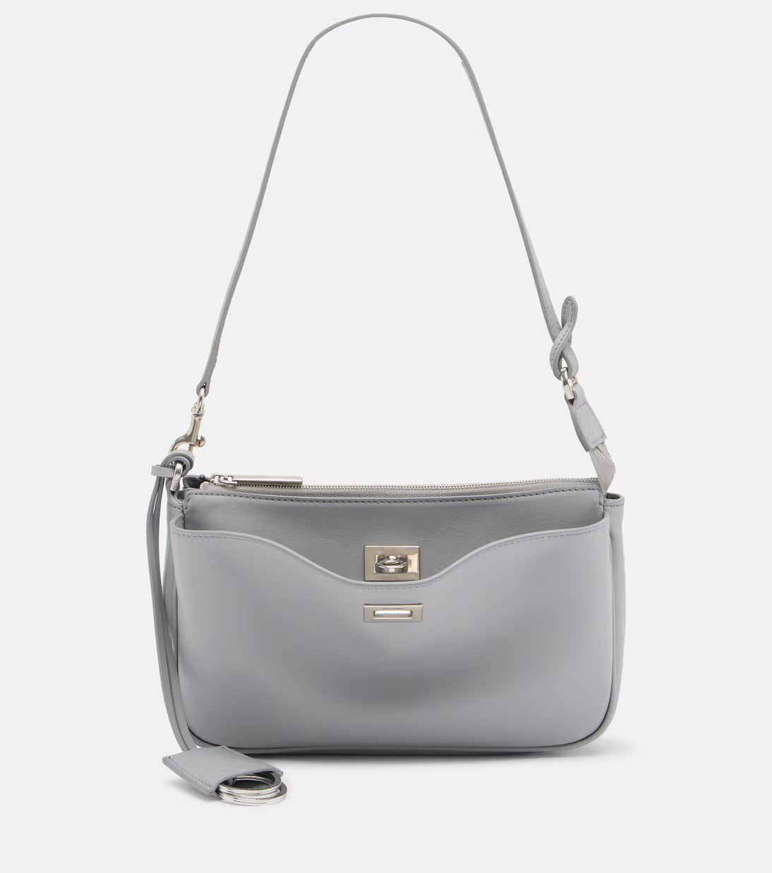 Women's Grey Rodeo Sling Leather Purse